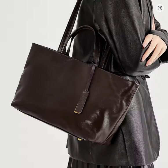 Premium genuine cowhide leather tote bag - Picture 11 of 13